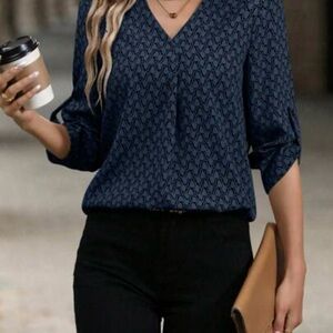 Elegant Navy Blue Women's Top